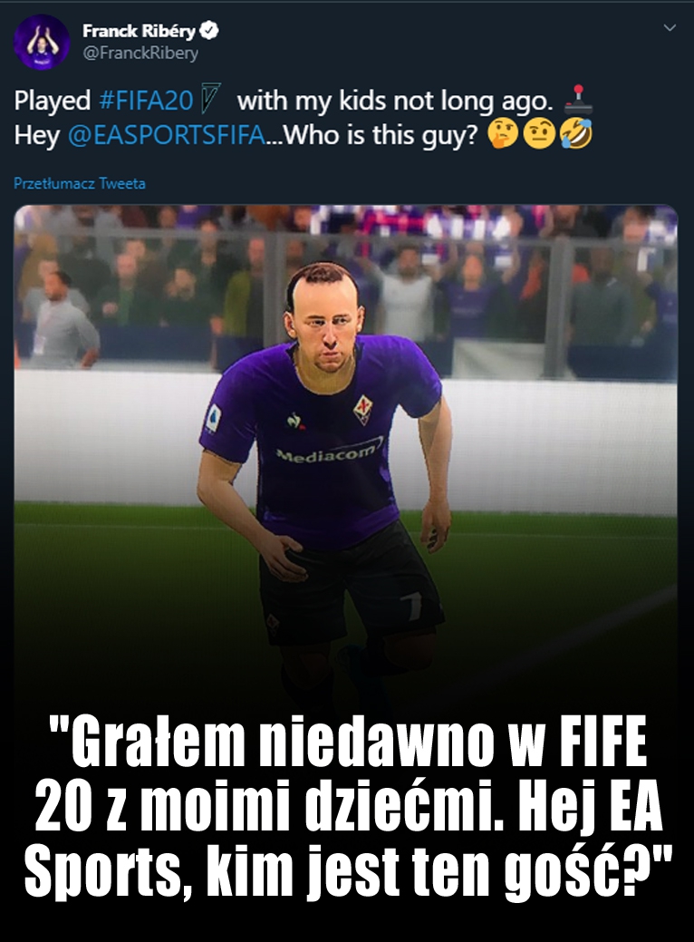 Tak Ribery podsumował swój wygląd w FIFA 20! xD